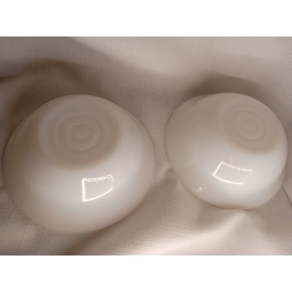 2) Vintage Federal White Milk Glass Oven Ware Kids Berry Cereal Bowl F Shield 5" - Picture 6 of 7